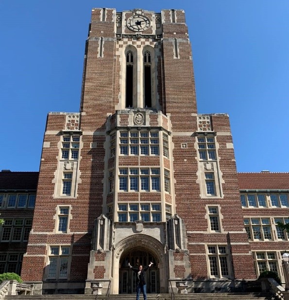 Image of me standing in front of Ayres Hall.